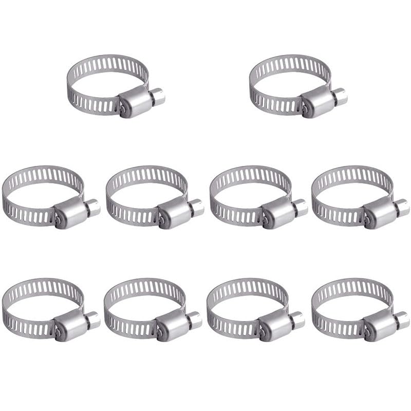 MindWissUp Taolele 10Pcs Hose Clips 16-25mm Jubilee Clips Adjustable 304 Stainless Steel Hose Clamps Worm Drive Pipes Hose Clamps Clips