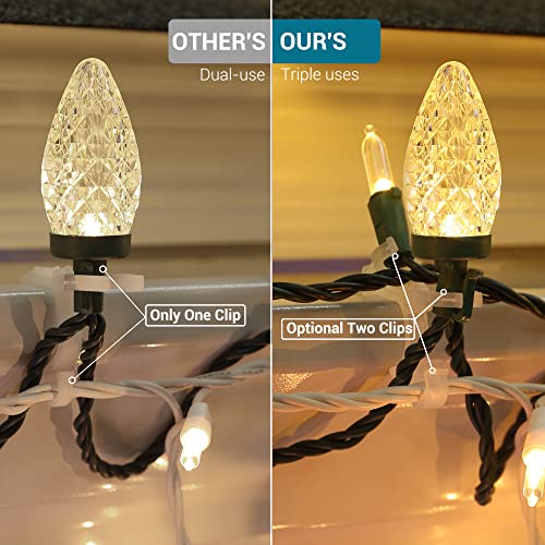 Brizled Christmas Light Clips, All-Purpose Holiday Light Clips, 400 Pack Outdoor Light Clips For Gutters & Shingles, Gutter Light Clips Work With C9, C5, C6, C7, Mini, Rope, Icicle Lights For Xmas #TOP2