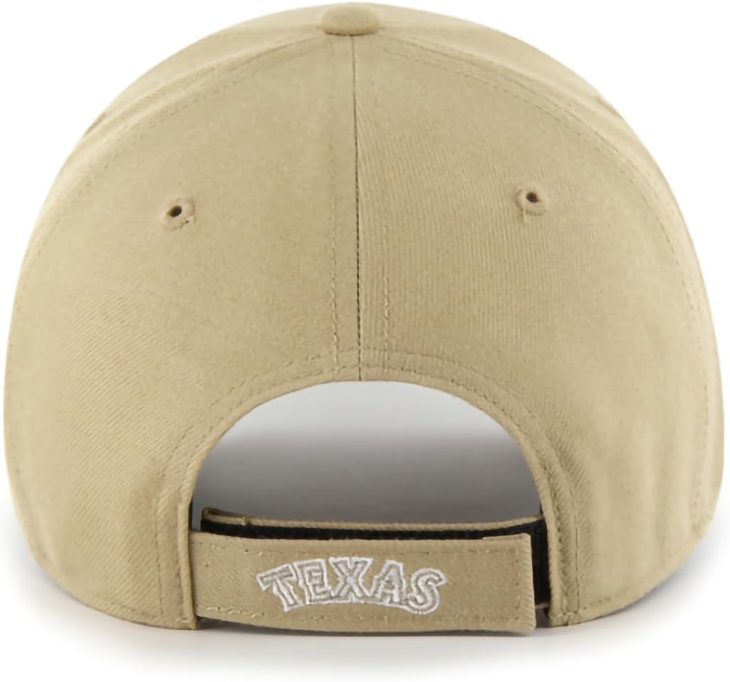 47 MLB Khaki White Primary Logo MVP Adjustable Hat, Adult One Size Fits All - Texas Rangers - Khaki White - Image 2