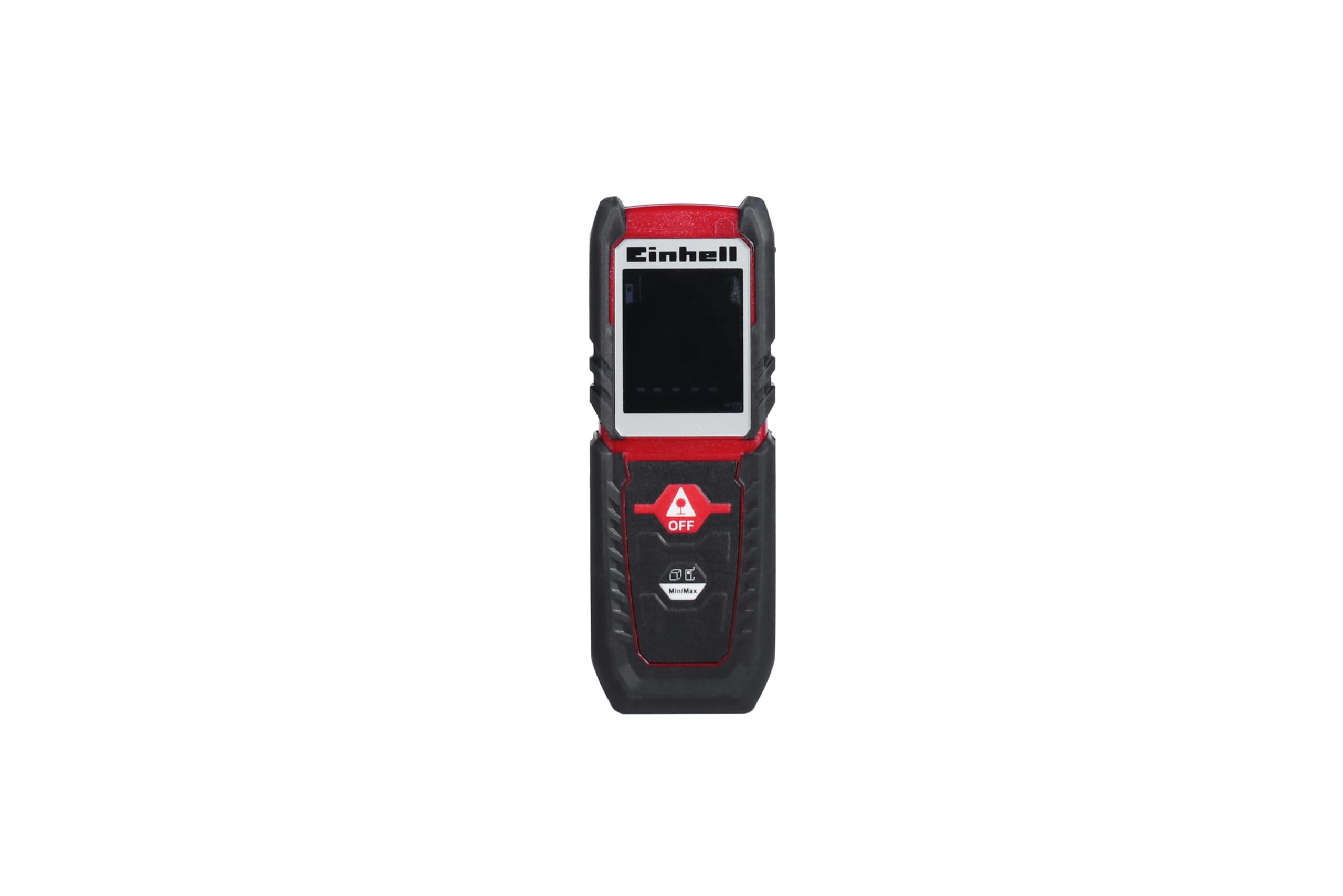 Einhell Medidor de distancia láser - TC-LD 25. Hasta 25 m, niveles de referencia de borde delantero, trasero, medición continua, apagado automático, función de seguridad, bolsa incluida