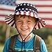 Durio Outdoor Kids Sun Hat UPF50+ Sun Protection Kids Bucket Hat Wide Brim Fishing Beach Hiking Safari Hats for Boys Girls American Flag 5-13 Years