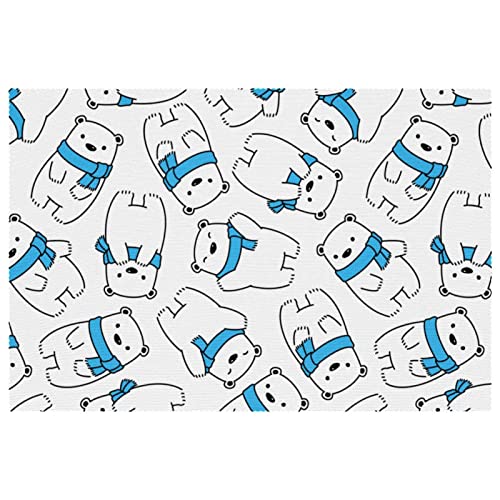 Set de table bleu ours polaire pour vos repas de famille