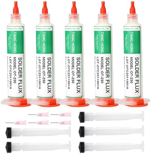 TANG HONG 230 Solder Flux,Lead Free Rosin Flux,Electronics Soldering Flux,Suitable for Soldering Home Appliances Electronic Components,Liquid Electronic Solder Flux(5 Pack)