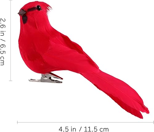 Miniatura 8 de TENDYCOCO Aves cardenales artificiales rojas con clip, adorno de pájaro de espuma simulada, adorno de pájaros, manualidades, árbol, decoración para