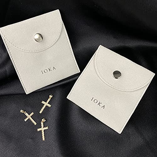 Ioka - 14K Yellow Gold Small Cross Pendant Religious Charm Thin Pendant For Necklace Or Chain #TOP5