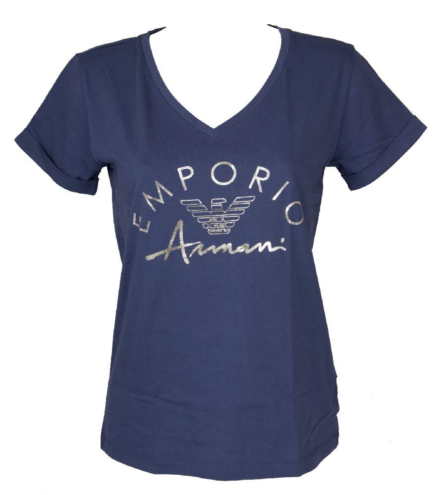 Emporio Armani Camiseta Camiseta Mujer Escote en V Manga Corta algodón artículo 164334 0P291