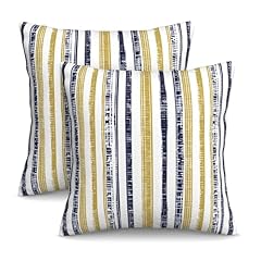 Boho Navy Blue Mustard Yellow Striped