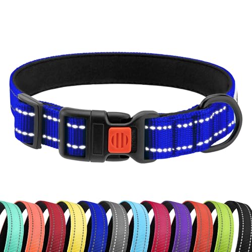 CollarDirect Reflective Dog Collar for a Small, Medium, Large Dog or Puppy with a Quick Release Buckle - Boy and Girl - Nylon Suitable for Swimming (12-16 Inch, Blue) by CollarDirect - Used condition - US$8.99