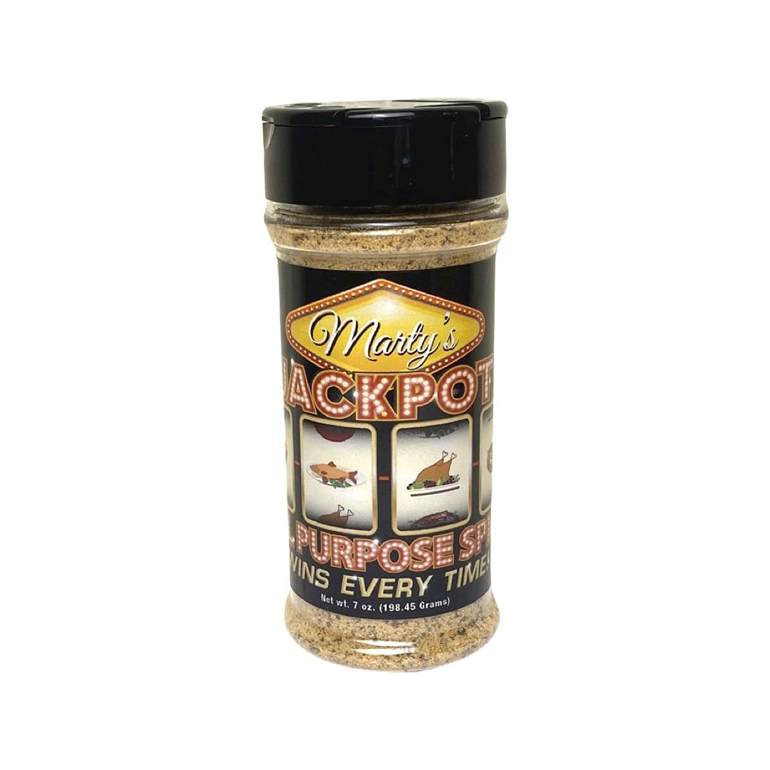 Marty's Jackpot All-Purpose Spice - Low Salt, Gluten-Free, No MSG, Cajun Seasoning - It's excellent on Poultry, Steak, Fish, Soups, Salads ,