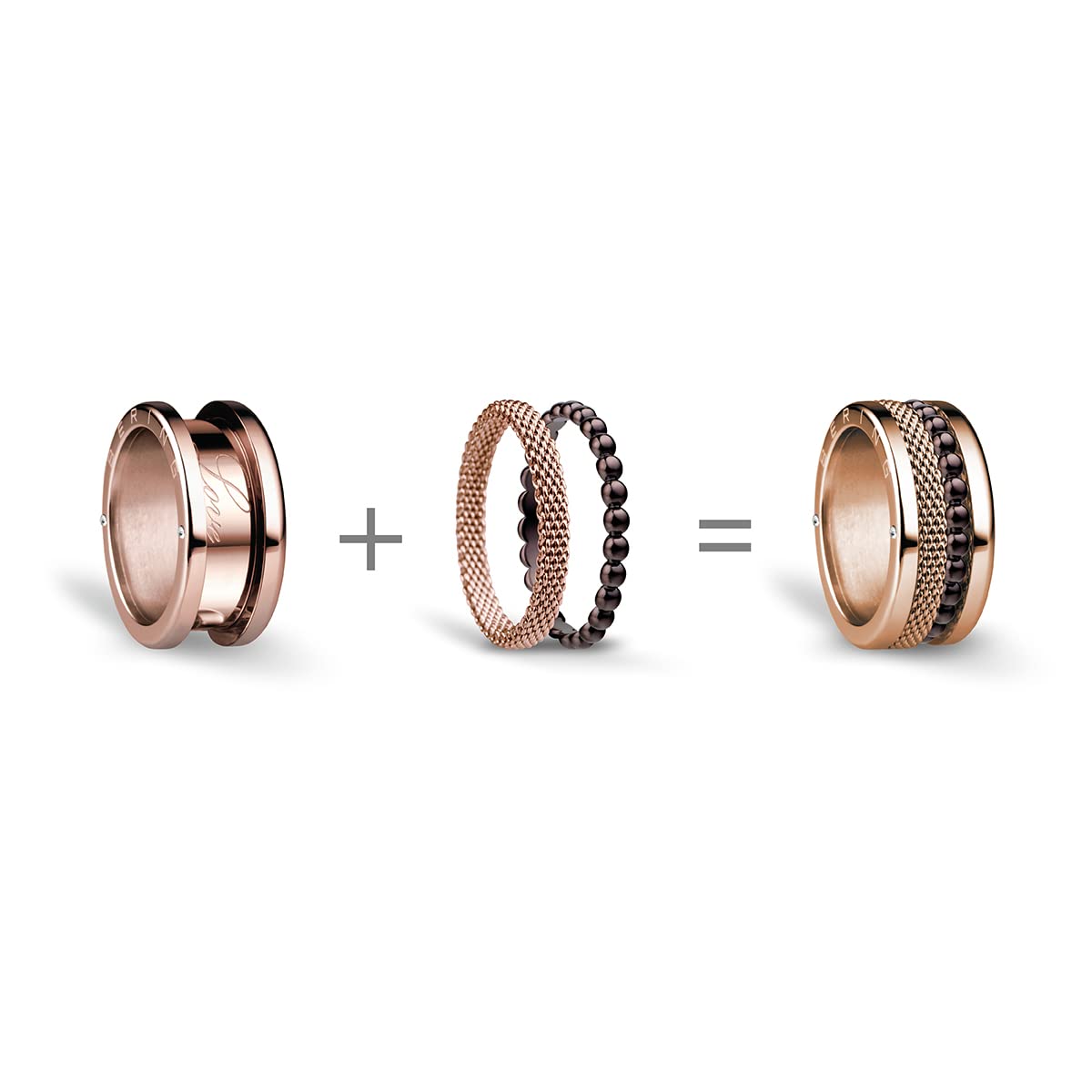 BERING Arctic Symphony Collection Donube - Anello da donna in acciaio inox, finitura lucida