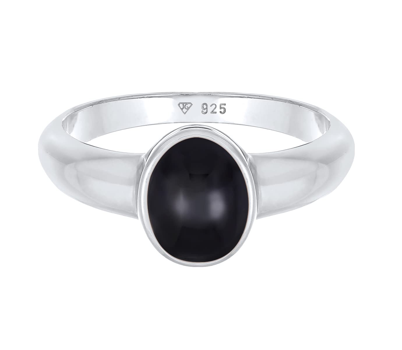 Kuzzoi Siegelring Herrenring mit Onyx Stein Schwarz 925 Silber poliert | massiver Silberring mit Edelstein Ring für Männer in der Ringgröße 60 - 66