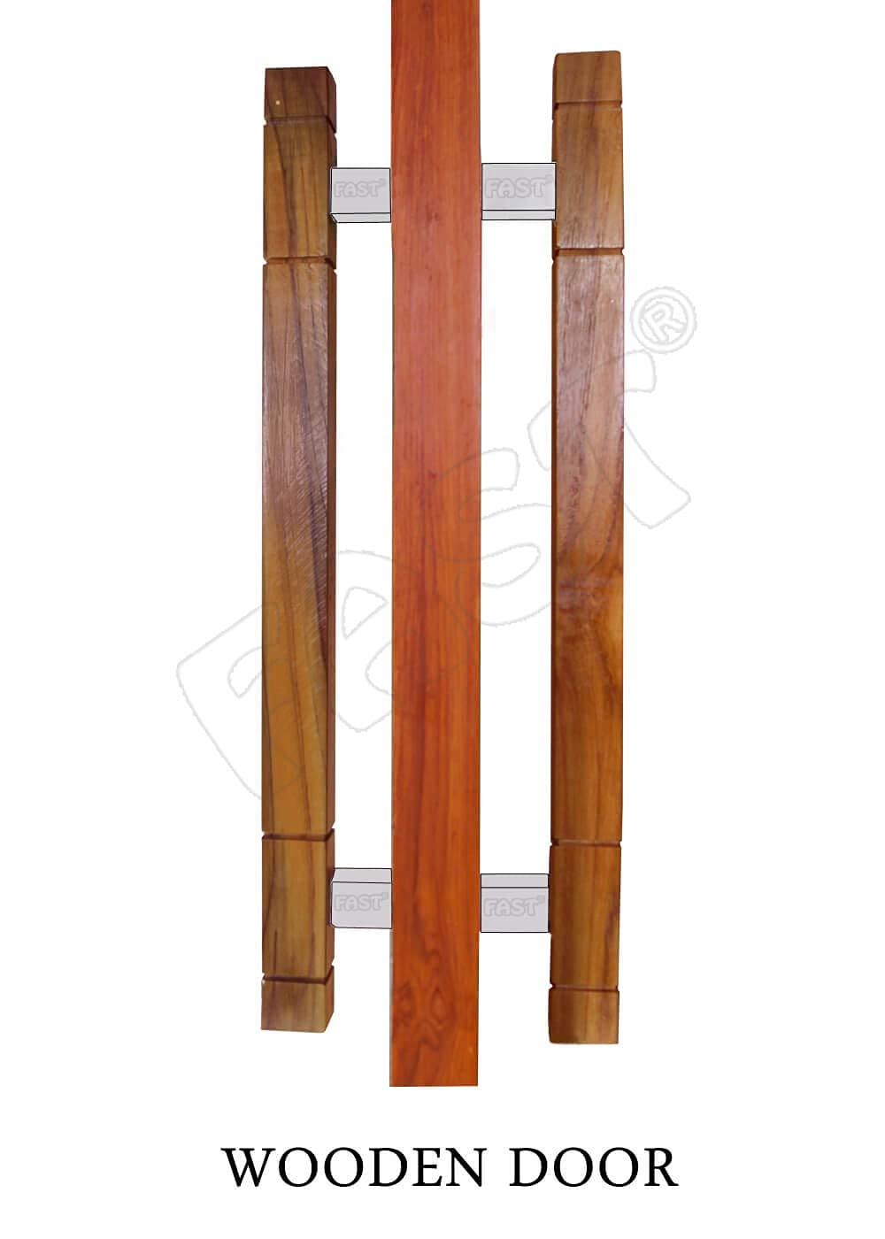 FAST DH204 304 Stainless Steel & Wooden Metal Square Glass Door Pull Handle 1 Set OR 2 Pcs for Main & Room Door (300MM) — Amazon image 5