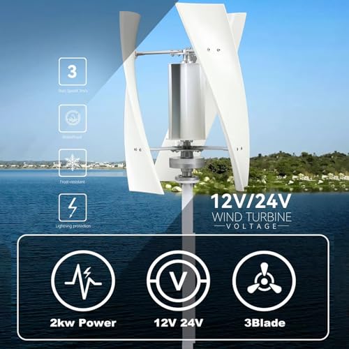 Kit generatore eolico, turbina eolica magnetica verticale silenziosa con regolatore MPPT, mulino a vento domestico trifase per illuminazione stradale domestica,