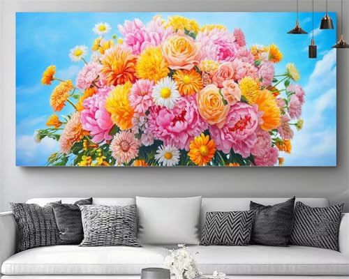 Broderie diamant kit complet fleur XXL 70x140cm pour adulte