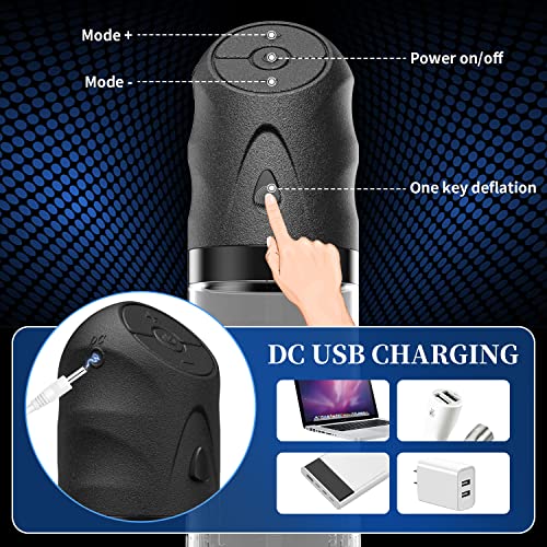 Electric Penis Vacuum Pump With 4 Suction Intense Rechargeable Adult Toys Penis Enlarger For Men Penis Enlargement Pump With 6 Cock Rings Sex Toys Male Sex Toys For Men Bigger Erections #TOP5