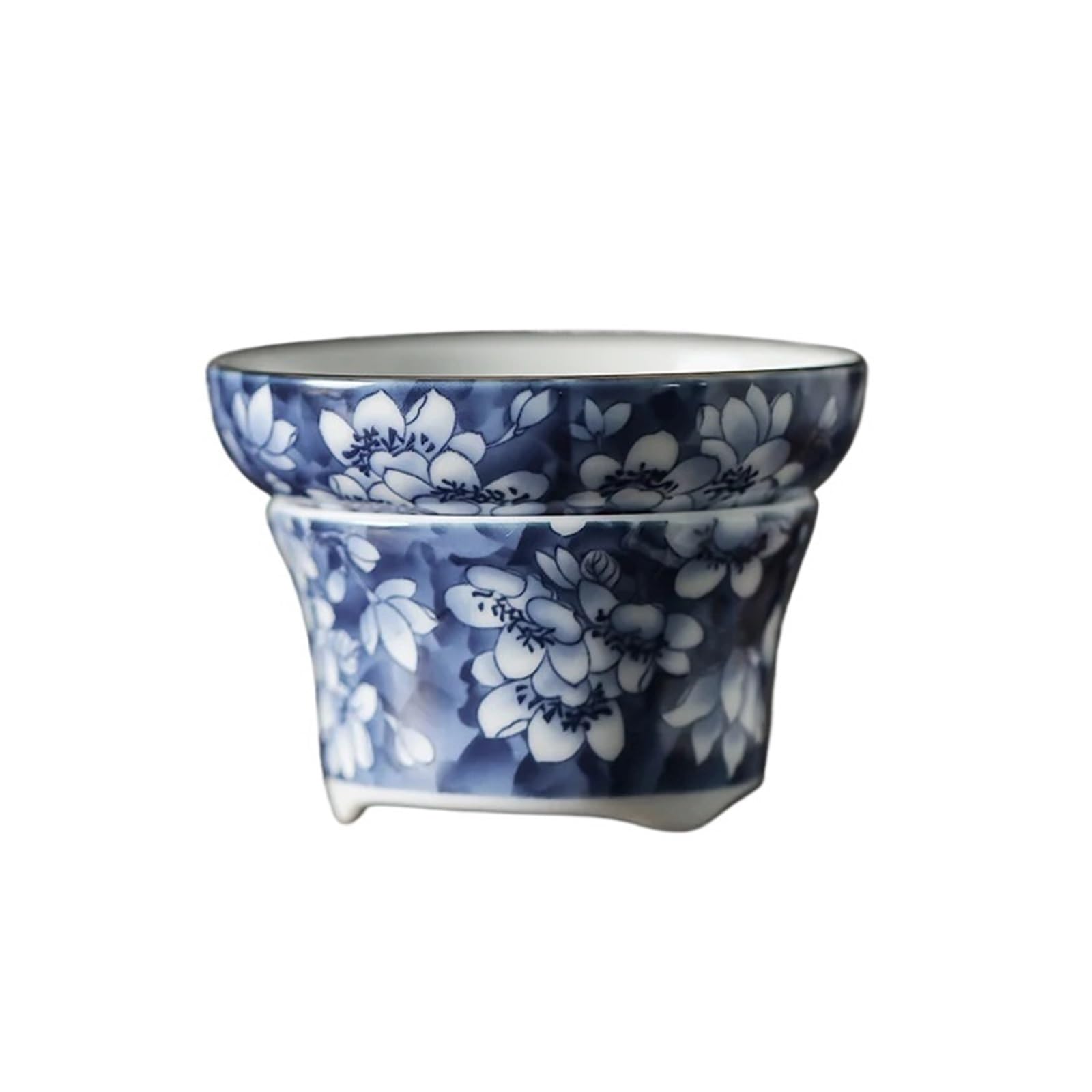 Passoire à thé en céramique pour bureau et salon de thé - Infuseur bleu et blanc