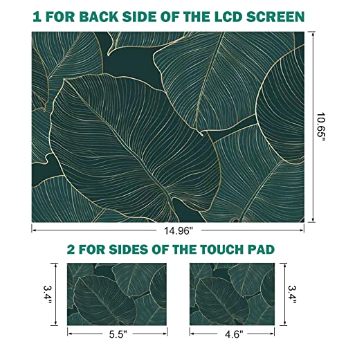 Image of DINKY Laptop Skin Sticker Decal, 12 inch 13 inch 13.3 inch 14 inch 15 inch 15.4 inch 15.6 inch Laptop Universal Reusable Vinyl Skin Stickers Cover Art Decal Notebook PC Personalized Protector-Green Leaf