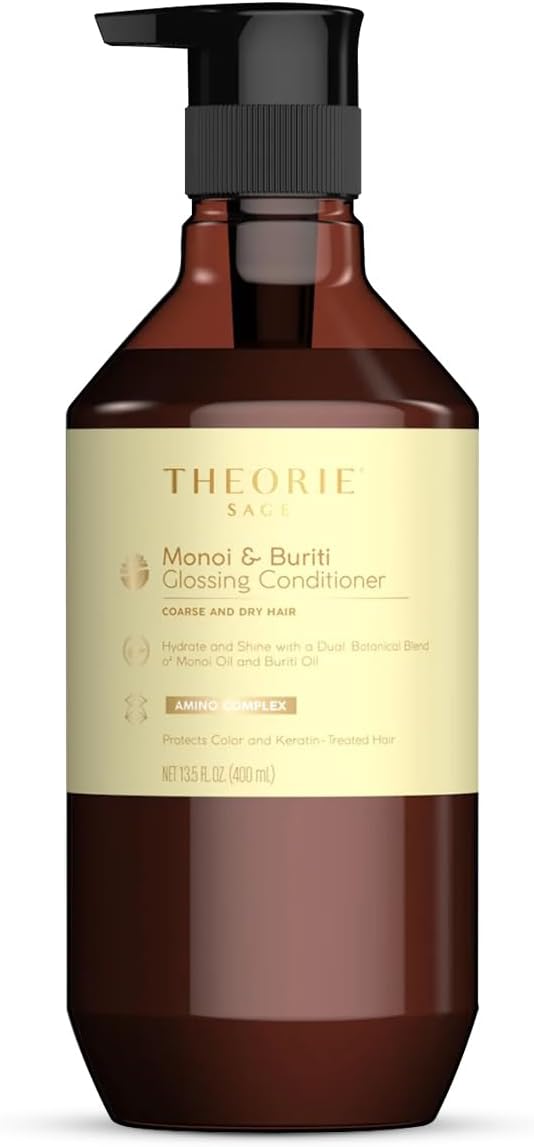 Monoi and Buriti Glossing Conditioner - Hydrate & Shine - Suited for Coarse and Dry Hair - Protects Color & Keratin Treated Hair, Pump Bottle 400mL