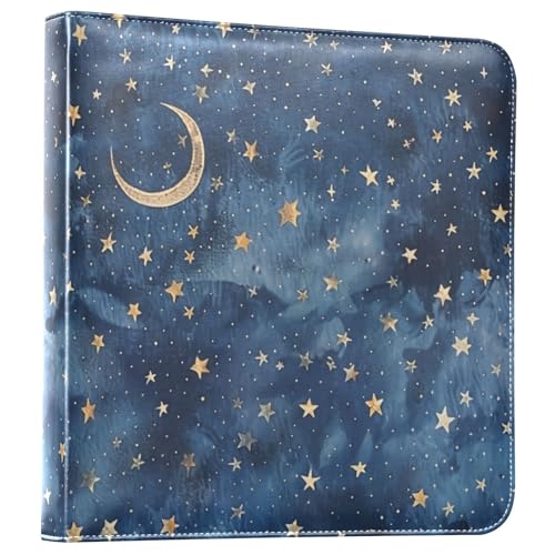 Álbum de Fotos ALAZA Moon Stars Galaxy con Cubierta de Poliuretano y Anillas, para Bodas, Viajes y Recuerdos Familiares