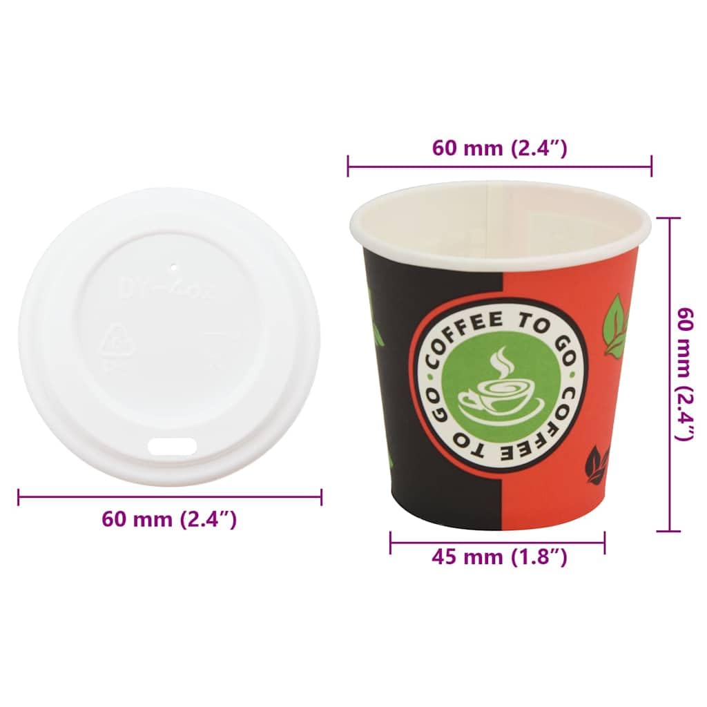 1000 bicchieri di carta da 120 ml, con coperchio, usa e getta, multicolore, per caffè, tè, bevande, feste, ufficio