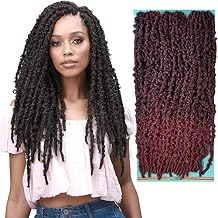 Bobbiboss 3X Butterfly Locs Crochet Hair - Calif Butterfly Locs 18", Pre Looped Long Distressed Faux Locs, Colored Crochet Braids Hair, African Root Braid Collection, Synthetic Hair for Braiding 18Inch, 3X 1Pack, Off Black to Honey Brown T1B/27