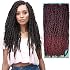 Bobbiboss 3X Butterfly Locs Crochet Hair - Calif Butterfly Locs 18", Pre Looped Long Distressed Faux Locs, Colored Crochet Braids Hair, African Root Braid Collection, Synthetic Hair for Braiding 18Inch, 3X 1Pack, Off Black to Burgundy T1B/Bug