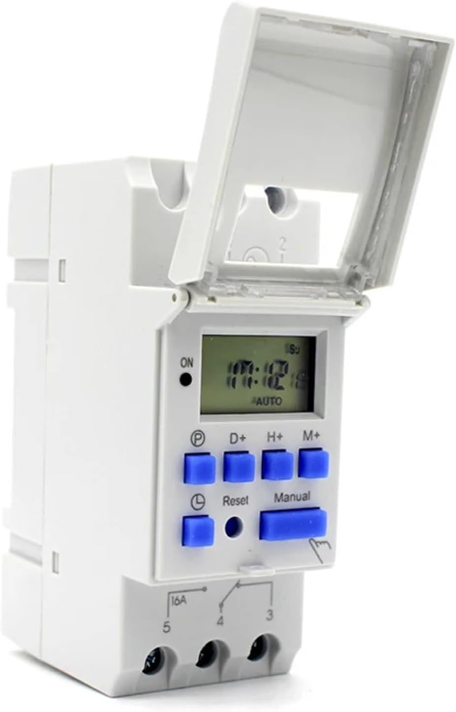 Weekly 7 Days LCD Programmable Digital Time Switch Relay Control MT15 AC 220V 240V 50/60Hz 12V 16A Din Rail Mount Timer(12V)