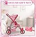 Dolls To Play Baby Doll Stroller Jogger Style 3 Wheels Toy Play, Girls with Canopy and Basket Buggy Carriage for Kids, My First Jogging Pram Heavy Duty - 21 Inch - Pink