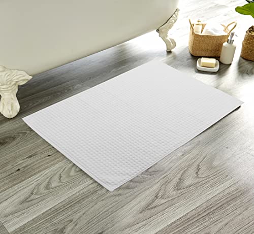 Olivia Rocco LUXE Badematte Waschbar Badvorleger Extra Wasseraufnahme Schnell Trocknen 850GSM Badewannenmatten Super Soft Ägyptische Baumwolle Teppiche 50x80cm (Silber) Cover