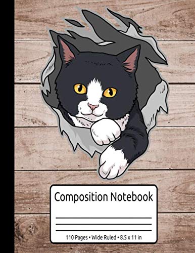 Tuxedo Cat Gifts Women Kitten Tuxedo Gifts Men Tuxedo Cat Composition Notebook 110 Pages Wide Ruled 8.5 x 11 in: Tuxedo Cat Book