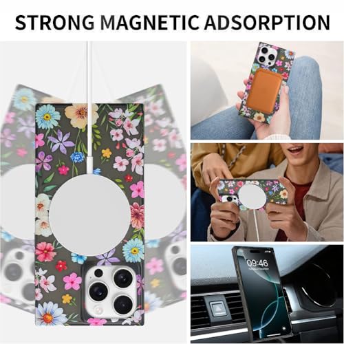 Coque iPhone 16 Pro Max MagSafe fleurie LSL en silicone translucide - 2