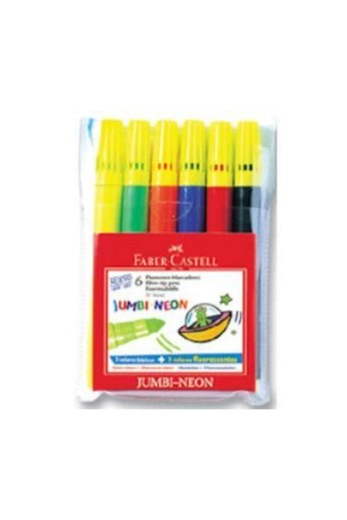 Faber-Castell Jumbi-Neon Floresan Markör, 6'Lı, 6 Renk