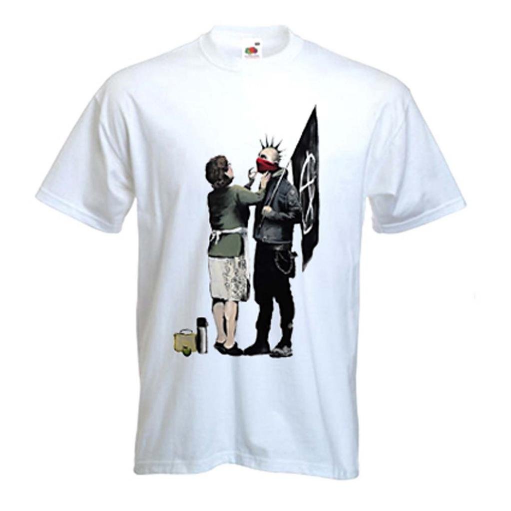 Banksy Punk Mum Men's T-Shirt (XL) White