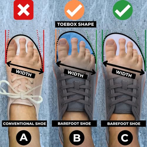 Image of ZVC Barefoot Shoes Men Wide Toe Box Shoes Knitted Zero Drop Sole Sneakers for Mens Minimalist Footwear