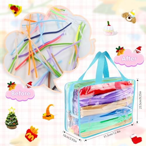Image of 1000 Pcs Pipe Cleaners Craft-20 Assorted Colors Pipe Cleaners Bulk