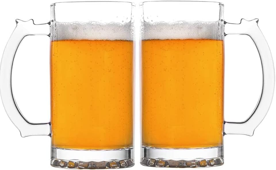 Greenbrier International BEER MUG SET OF 8 , DRINKING GLASSES ALL BEVERAGES 16 OZ