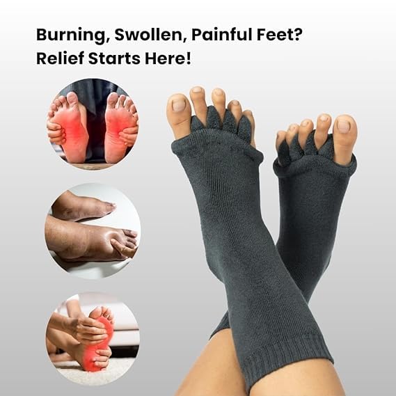 Image of Compression Foot Sleeves for Plantar Fasciitis Pain Relief | Open Toe Ankle Support Socks for Men & Women | Arch Support, Heel & Foot Pain Relief | Breathable, Stretchable | Multicolor ( Free Size)