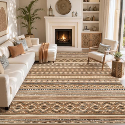 Image of cotiled Boho 10x14 Area Rug for Living Room: Large Moroccan Washable Rug