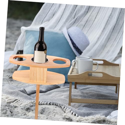 Table à vin pliante portable en bois pour pique-nique - 6