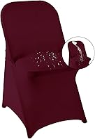 Vista 26 de magalo Paquete de 12 fundas para sillas plegables de elastano negro, impermeables, elásticas, para bodas, fiestas, banquetes de comedor y otros