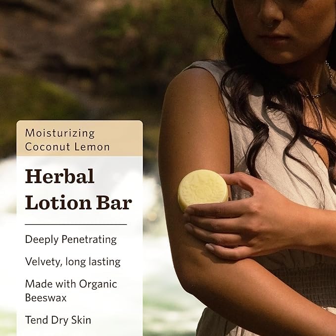 Miniatura 3 de Moon Valley Organics Barra de loción a base de hierbas en coco limón, barra de fusión de luna, caléndula y consuelda, cera de abejas, cura y