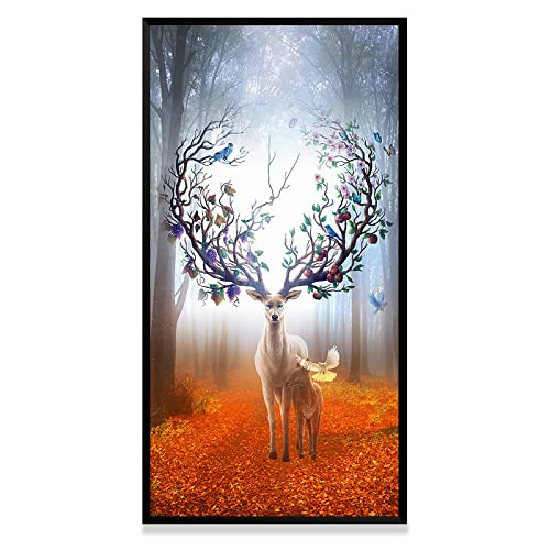 Kit complet peinture au diamant wapiti forêt 70x140cm anti-stress adulte