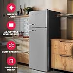 Frigidaire EFR753-PLATINUM EFR753, 2 Door Apartment Size Refrigerator with Freezer, Retro Chrome Handle, cu ft, Platinum Series, Stainless Steel, 7.5, Silver