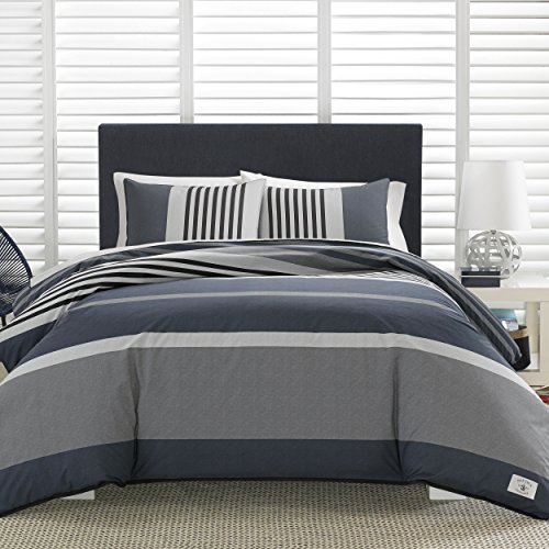 Nautica Duvet Cover Set Cotton Reversible Bedding With Matching Sham, Styligh Home Decor, Twin, Rendon Charcoal/Navy #TOP1