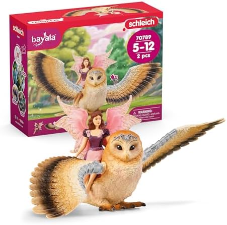 Schleich Bayala Elf on Glitter Owl 70789 from 5 Years 4 Pieces