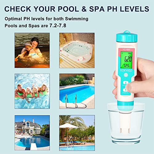 Yckyigo Salt Water Pool Tester Large Range 7 In 1 Multi-Parameter Tester For Salt Swimming Pool And Spa #TOP4