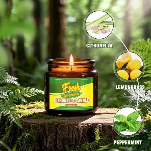STRN Citronella Candle, Indoor Outdoor Lemongrass Scented Candle, 3-Pack - image 3