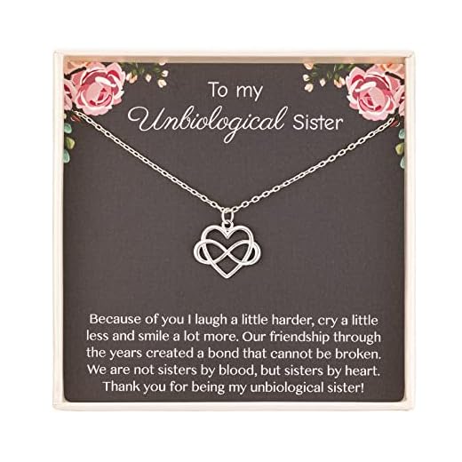 RareLove Gifts for Sister in Law,Unbiological Sister Necklace Gift for Best Friend,925 Sterling Silver Tiny Infinity Heart Necklaces for Women Friendship,Best Friend Necklace