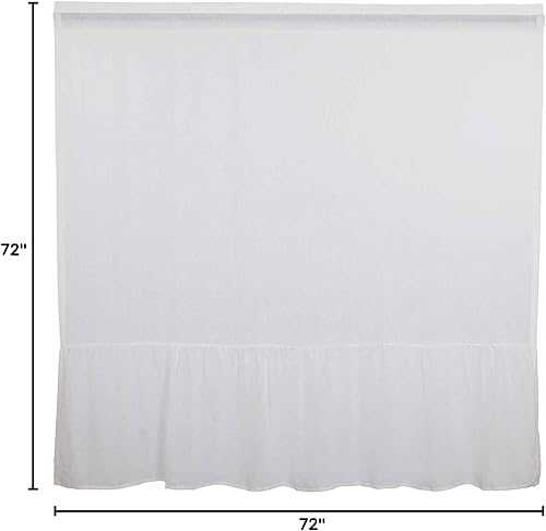 Miniatura 7 de Piper Classics Provincial - Cortina de ducha con volantes blancos, 72 pulgadas de largo x 72 pulgadas de ancho, acento de baño 100% lino
