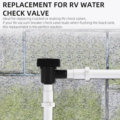 Image of TonGass 571-VAC-CHK-A RV Vacuum Breaker Check Valve, Camper Black Tank Checks Valves, Protect Fresh Water From Pollutant, Camper Water Checks Valves Model 571 Check Valve RV Backflow Preventer - Black